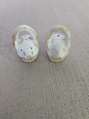 Ceramic Small Pet Pig Salt and Pepper Shakers - Cream and Tan